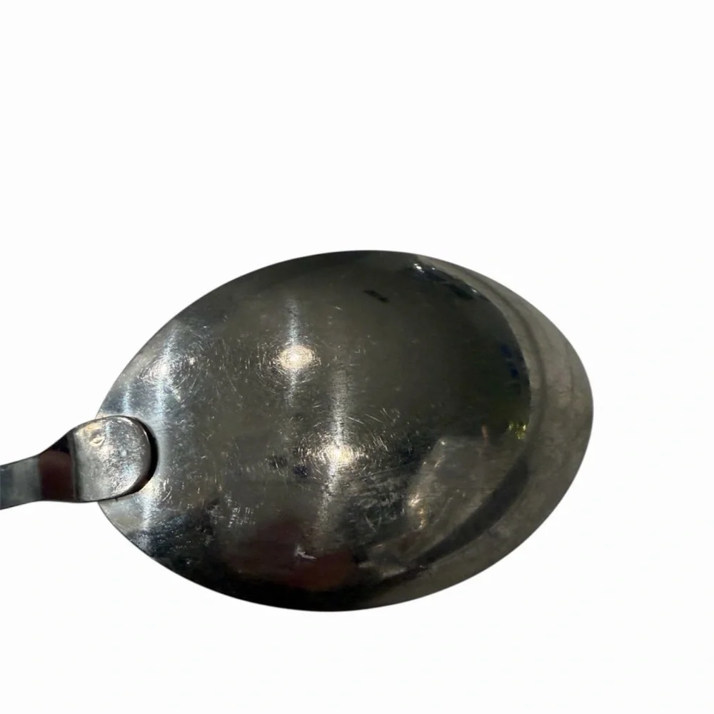 Vintage EKCO Stainless Steel Serving Spoon with Black and White Handle